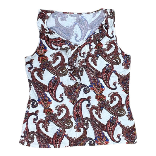 Tank Top By Charter Club In Cream & Red, Size:M