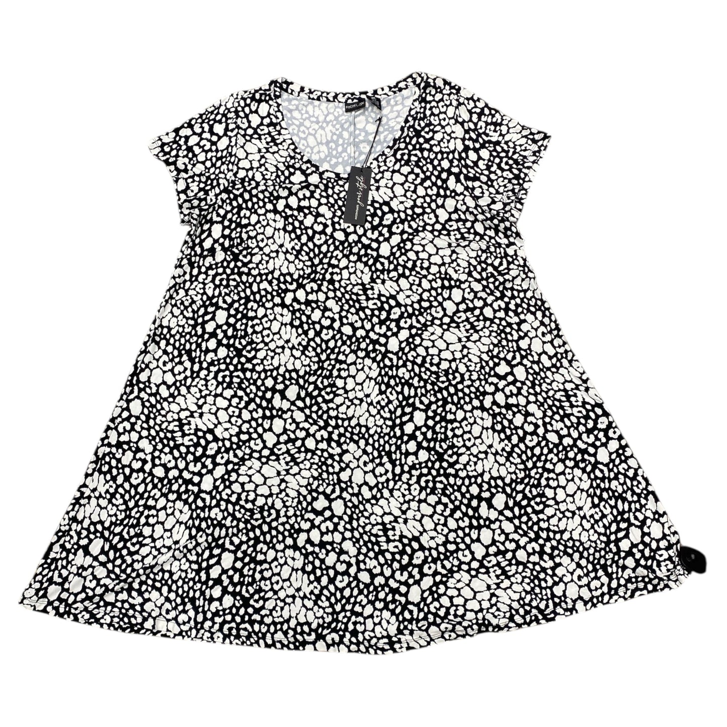 Dress Casual Midi By Rachel Zoe In Black & White, Size:2X