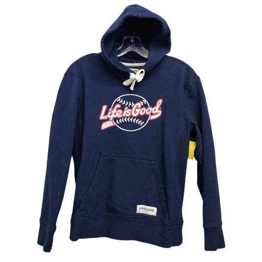 Sweatshirt Hoodie By Life Is Good In Navy, Size:S
