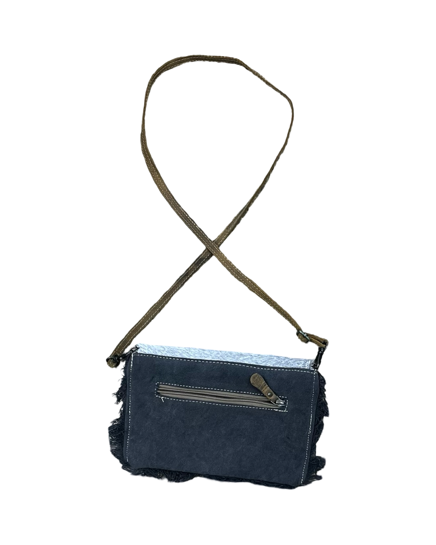 Crossbody By Myra In Black & Cream, Size:Medium