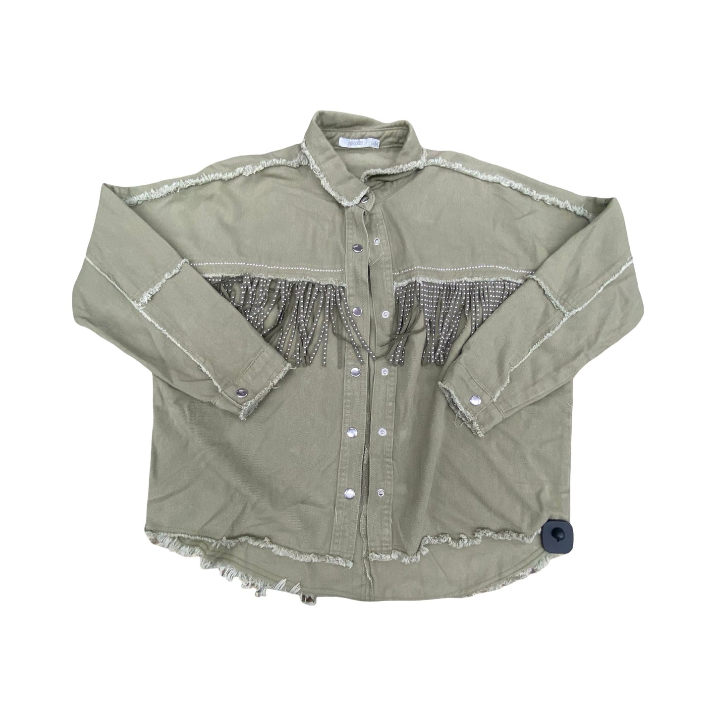 Jacket Denim By Veveret In Green, Size:S