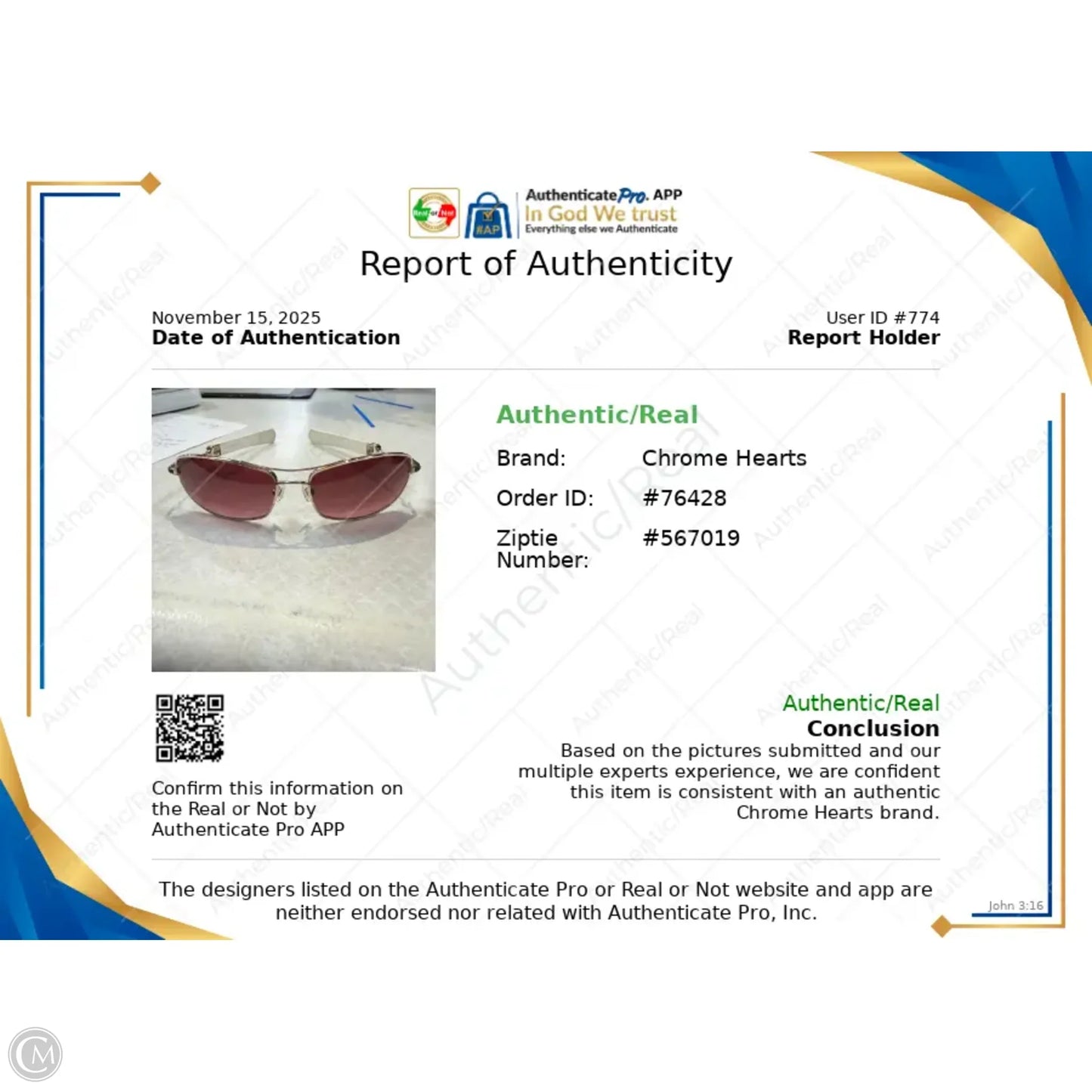 Sunglasses Luxury Designer By CHROME HEARTS