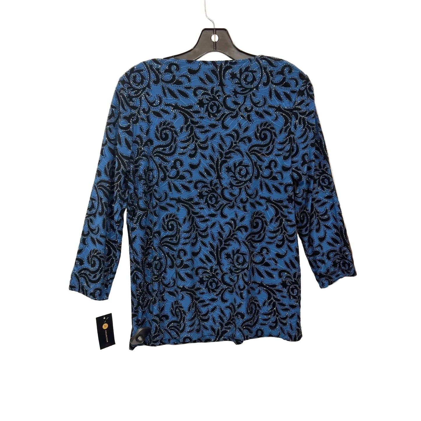Top Long Sleeve By Jm Collections In Black & Blue, Size: S