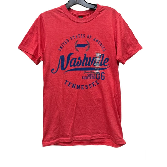 Top Short Sleeve Basic By Point In Red, Size: S