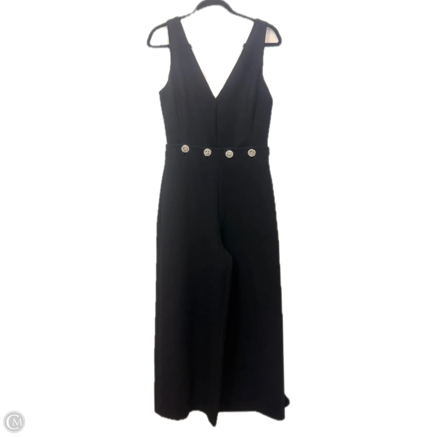Jumpsuit Designer By Tory Burch In Black & Silver, Size: 8