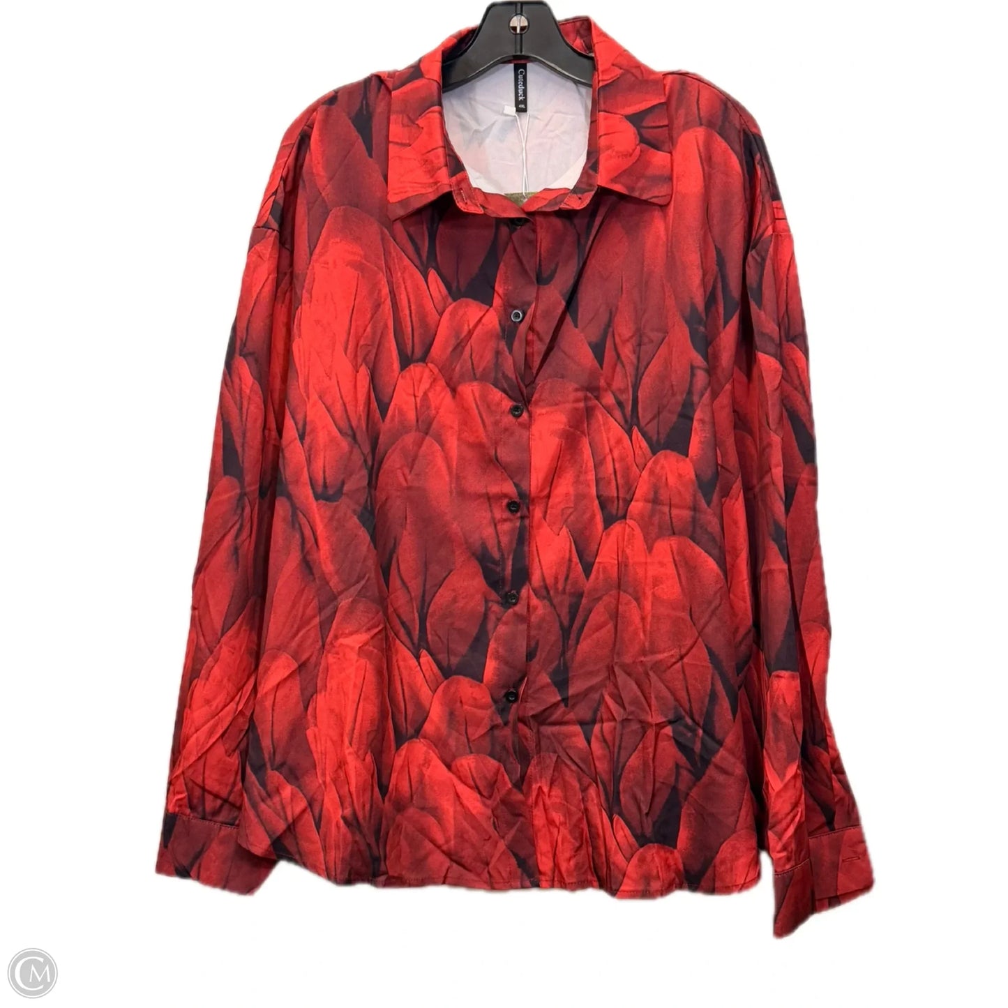 Top Long Sleeve By Cuteduck In Black & Red, Size: 4x