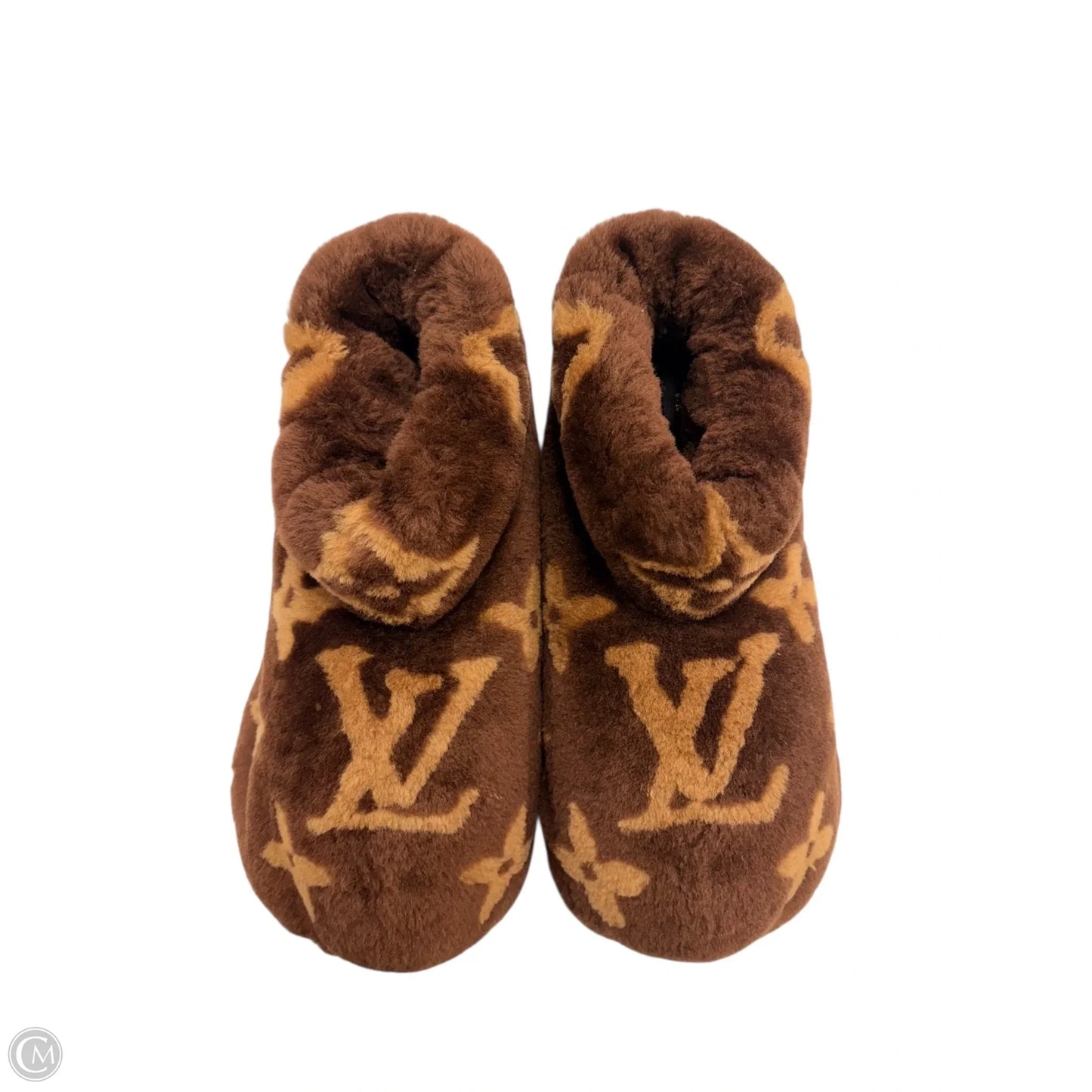 Boots Luxury Designer By Louis Vuitton In Brown, Size: 10.5