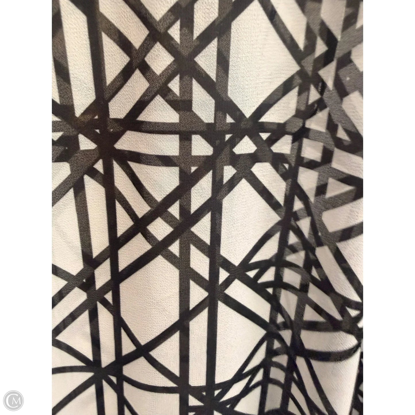 Top Short Sleeve By Carré Noir In Black & White, Size: L