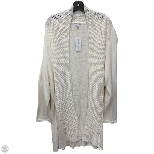 Sweater Cardigan By Notations In Cream, Size: 3x