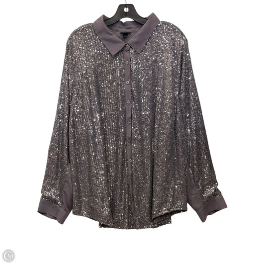 Top Long Sleeve By Torrid In Grey & Silver, Size: 3x