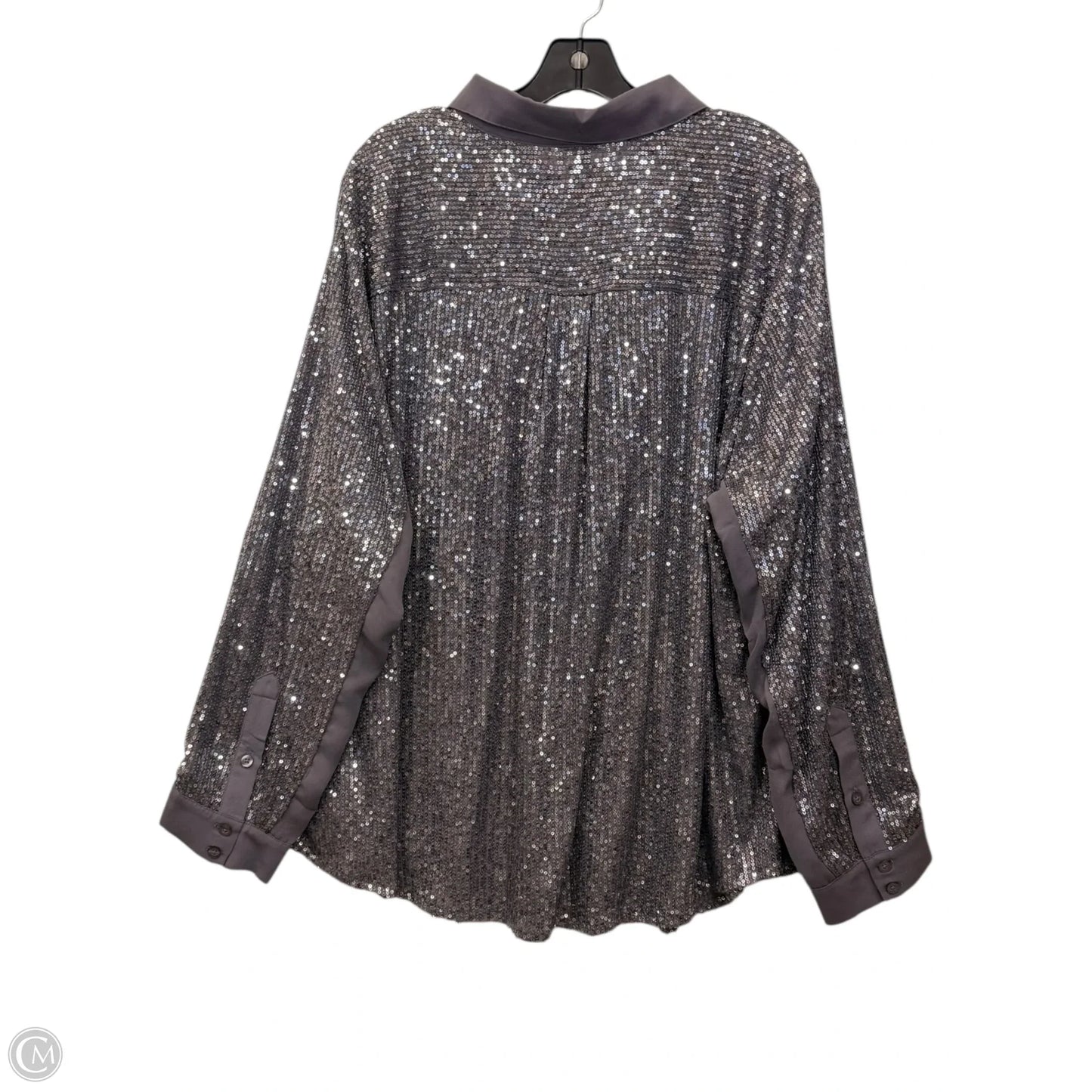 Top Long Sleeve By Torrid In Grey & Silver, Size: 3x