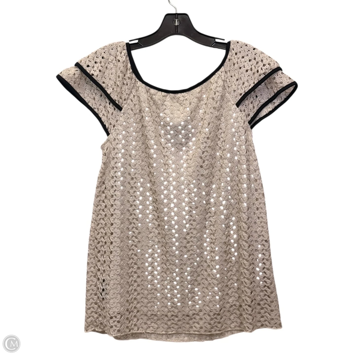 Top Short Sleeve By Onyx In Black & Tan, Size: S