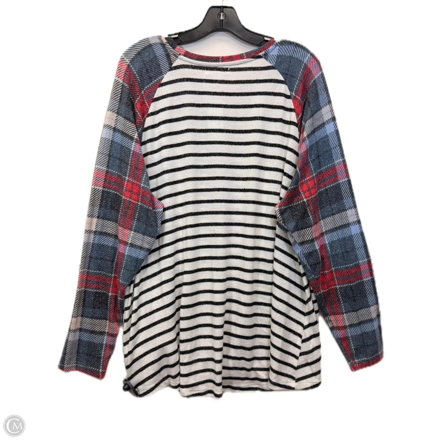 Top Long Sleeve By Maurices In Plaid Pattern, Size: 2x