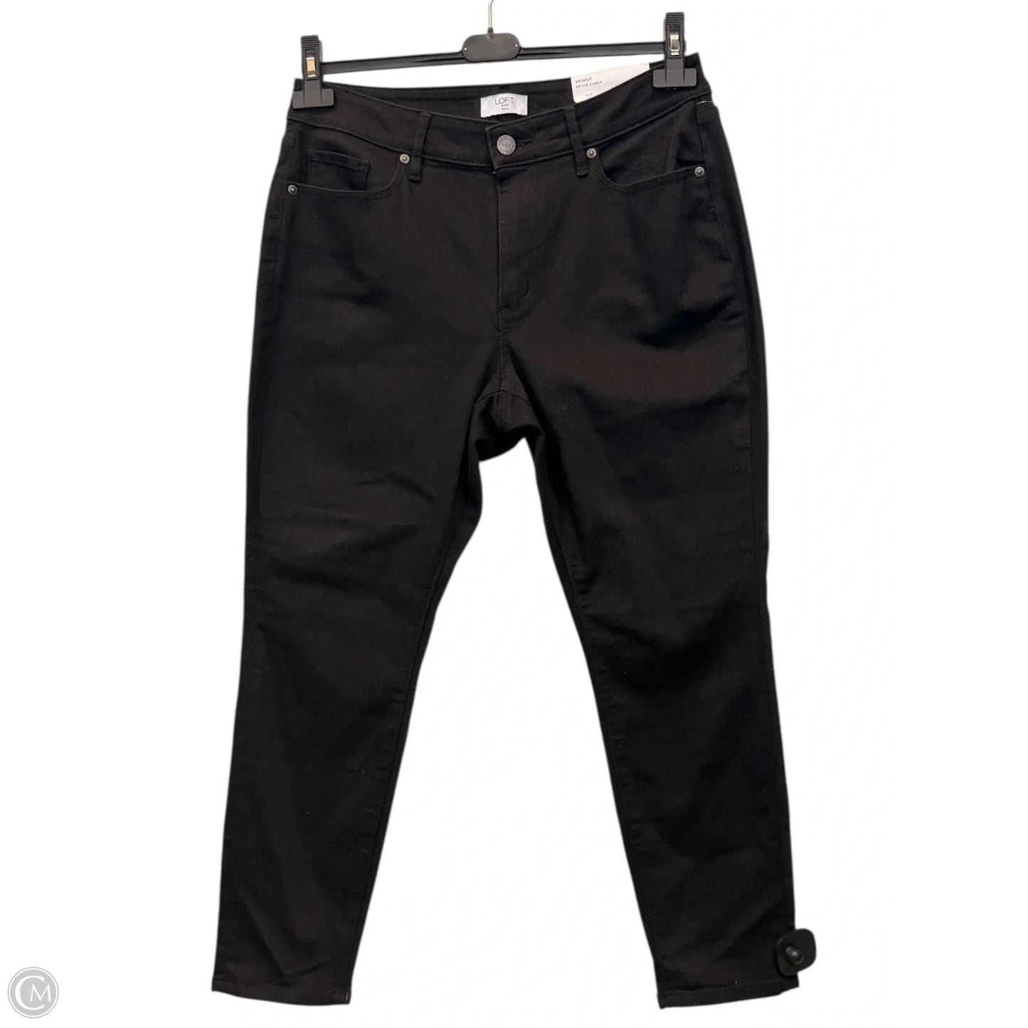 Jeans Straight By Loft In Black Denim, Size: 12p