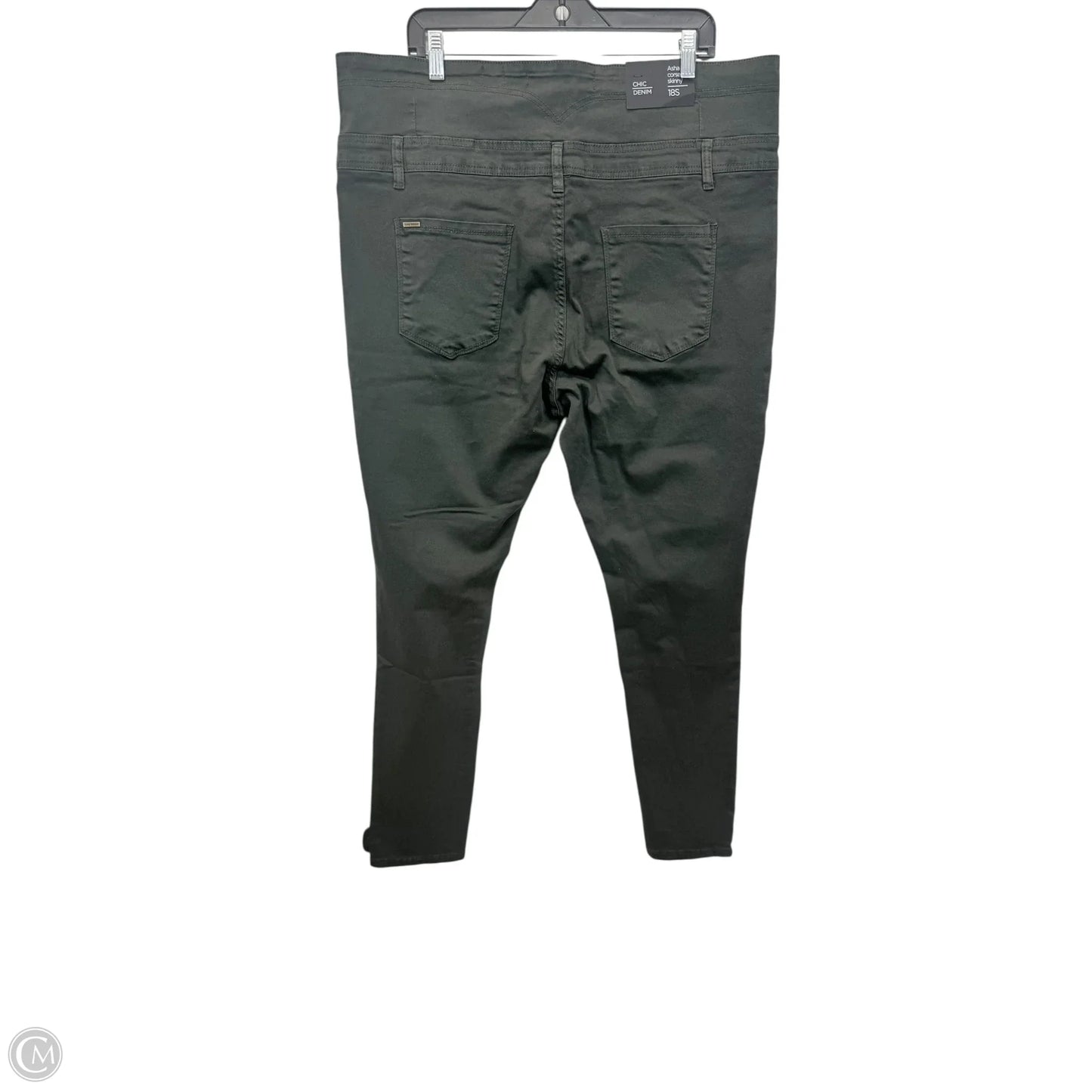 Jeans Skinny By Chic In Green, Size: 18