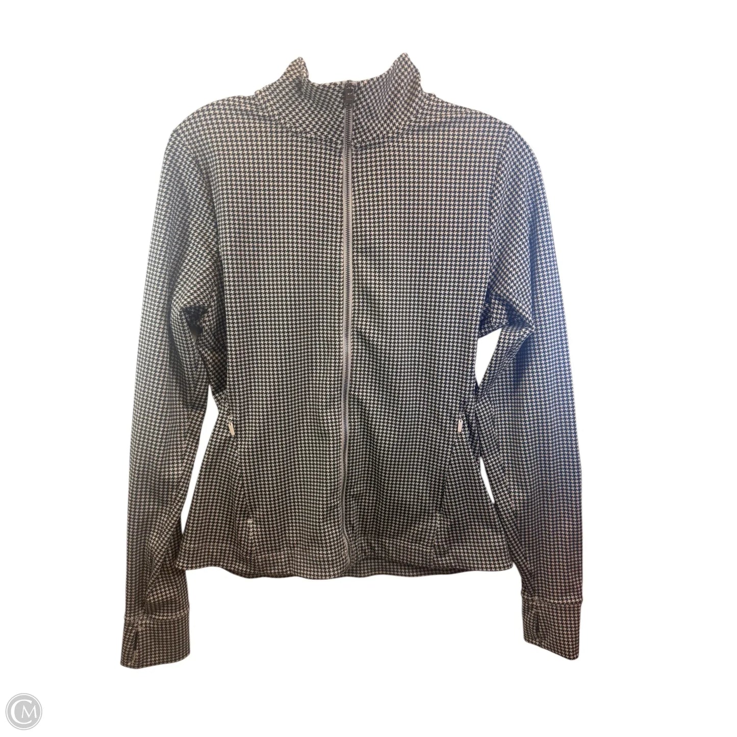 Athletic Jacket By Ypb In Black & Tan, Size: L