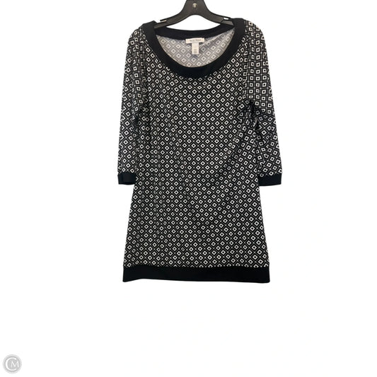 Dress Casual Midi By White House Black Market In Black & Cream, Size: L