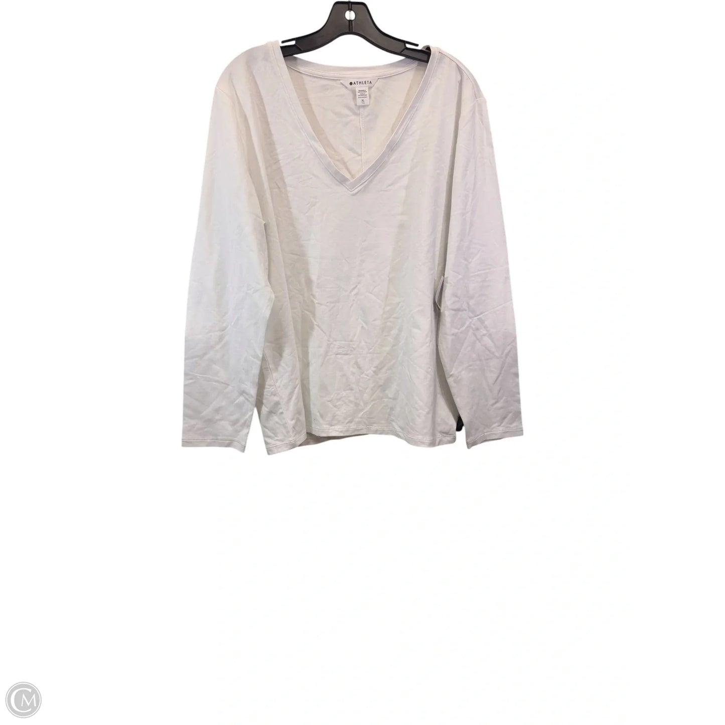 Athletic Top Long Sleeve Crewneck By Athleta In White, Size: Xl