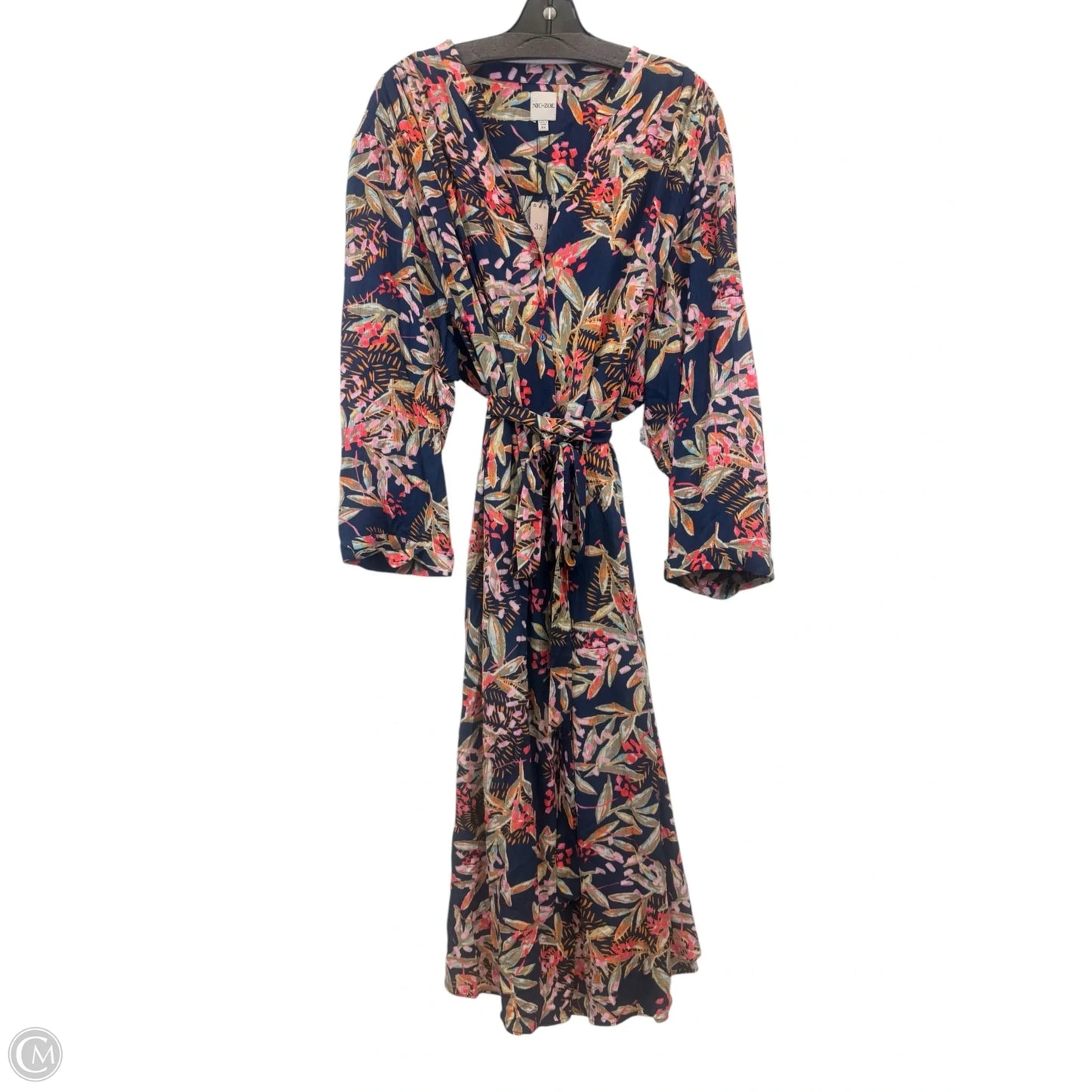 Dress Casual Maxi By Nic + Zoe In Floral Print, Size: 3x