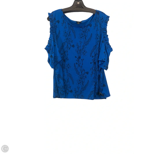 Top Short Sleeve By Worthington In Black & Blue, Size: Xxl
