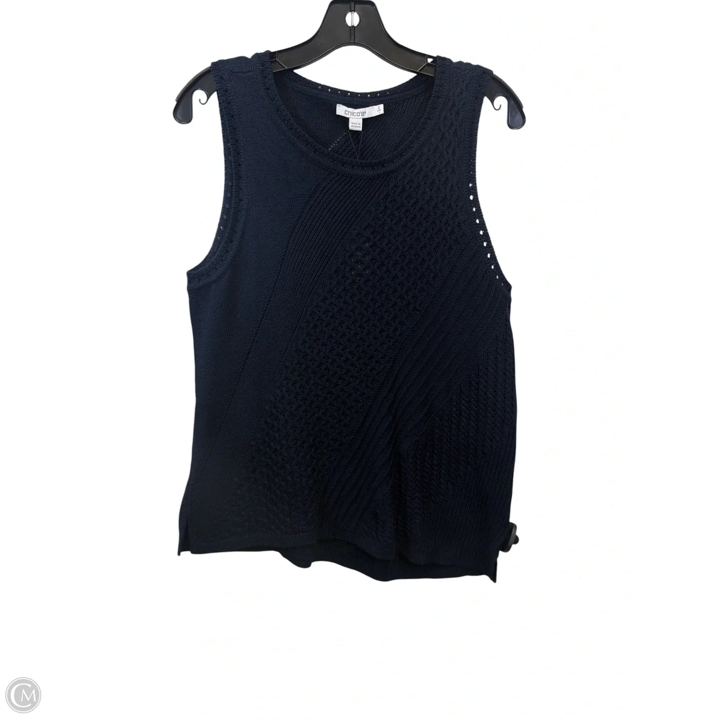 Top Sleeveless By Chicos In Navy, Size: L