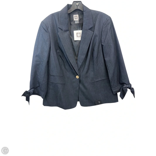 Blazer By Anne Klein In Navy, Size: L