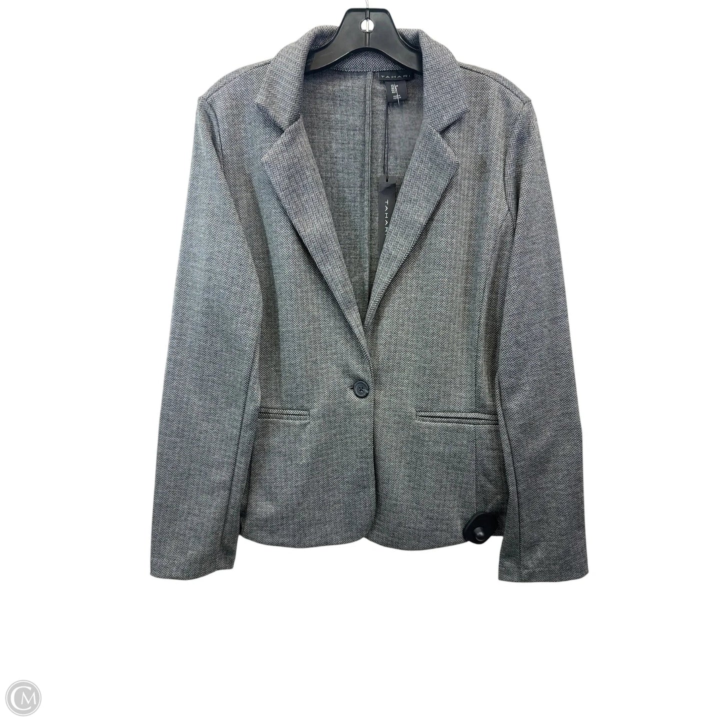 Blazer By Tahari In Black & Grey, Size: L