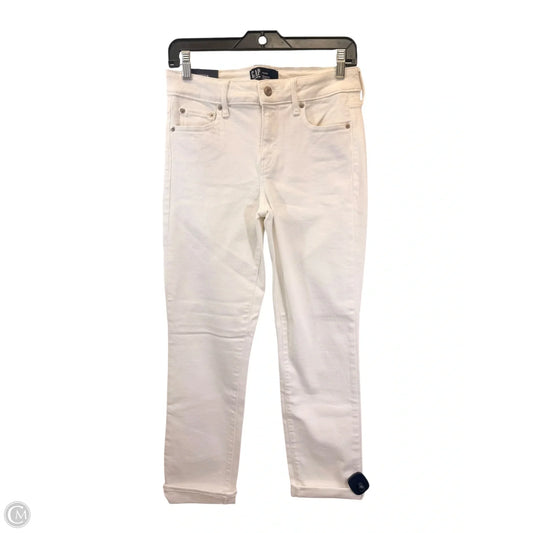 Jeans Straight By Gap In White Denim, Size: 4