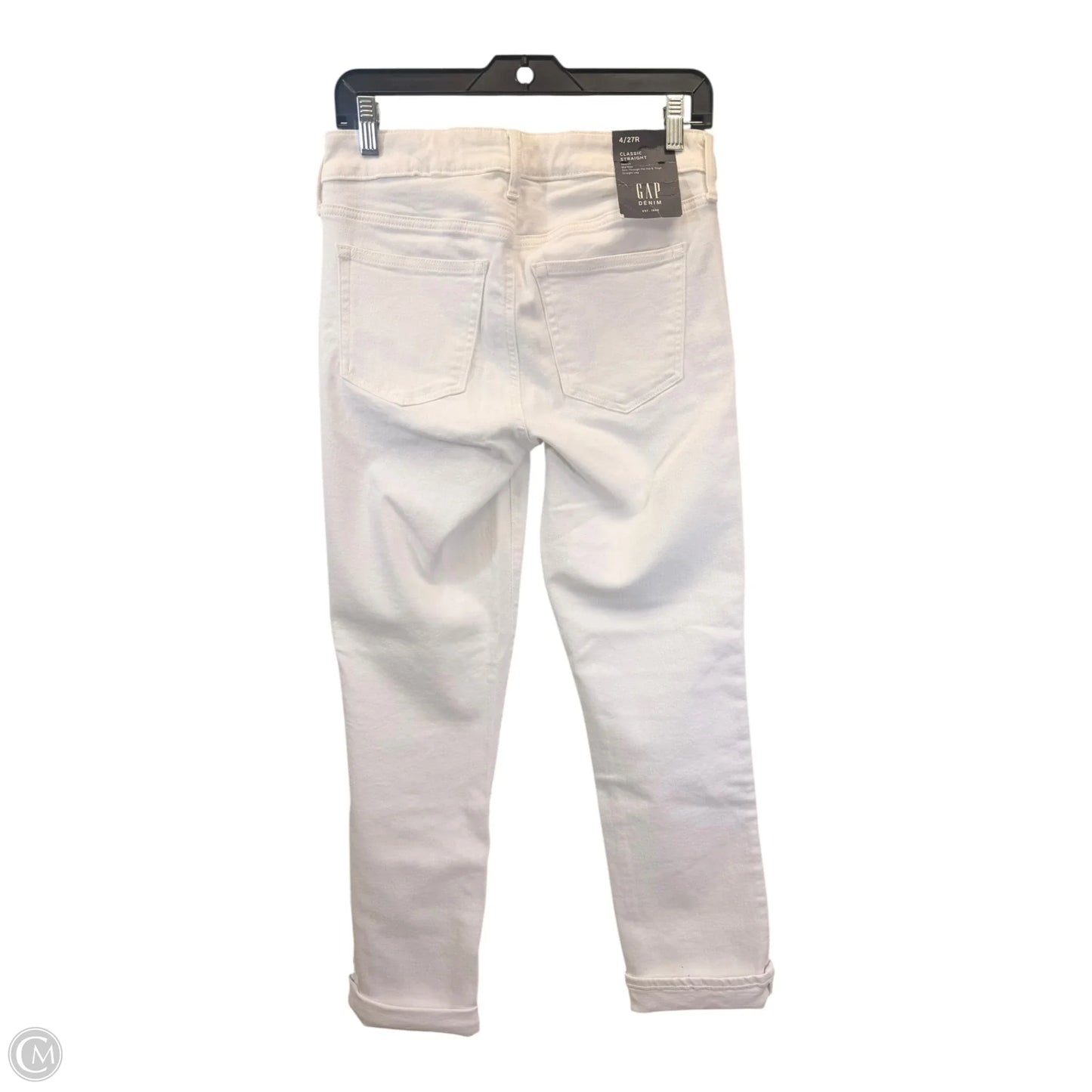 Jeans Straight By Gap In White Denim, Size: 4