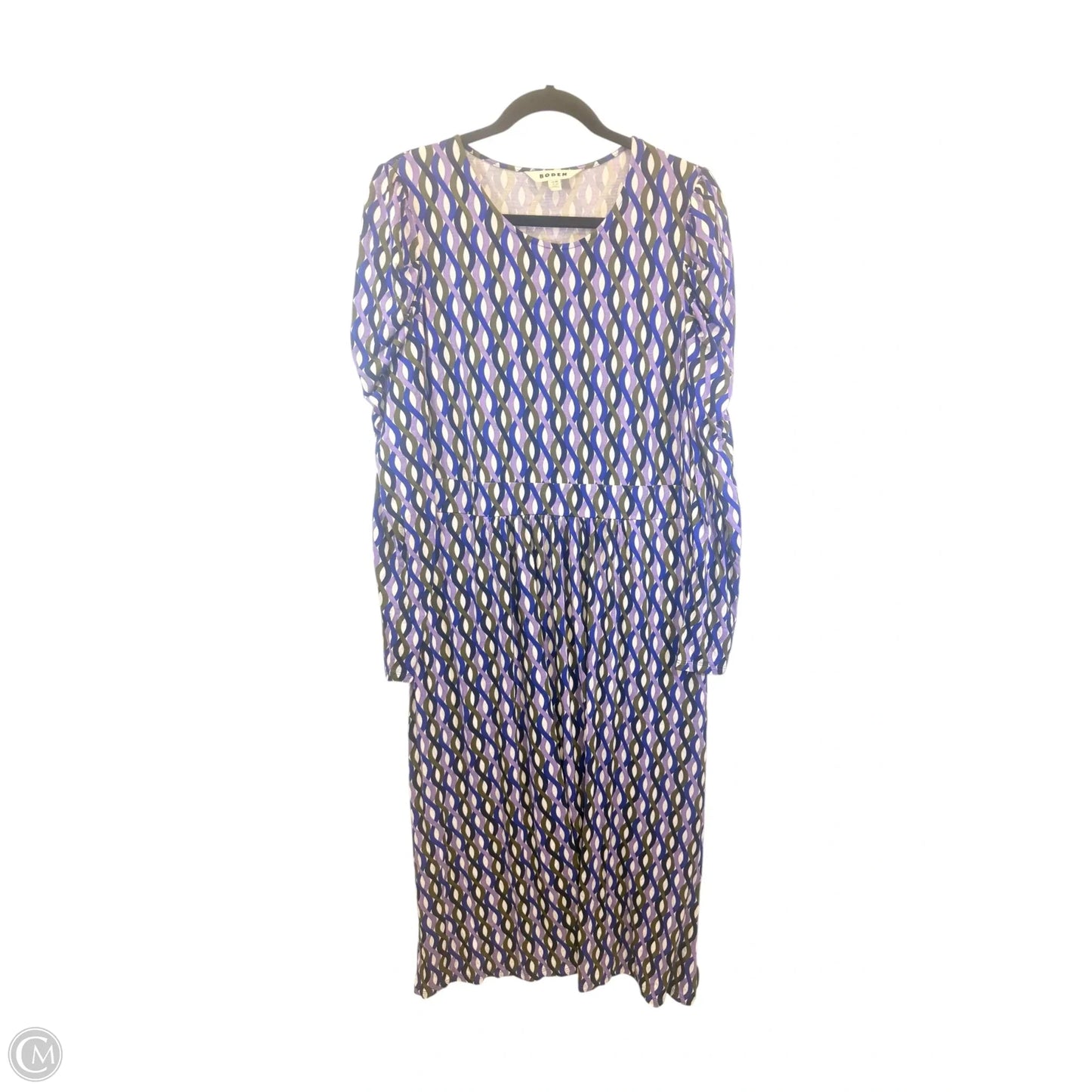 Dress Casual Midi By Boden In Blue & Purple, Size: Xl