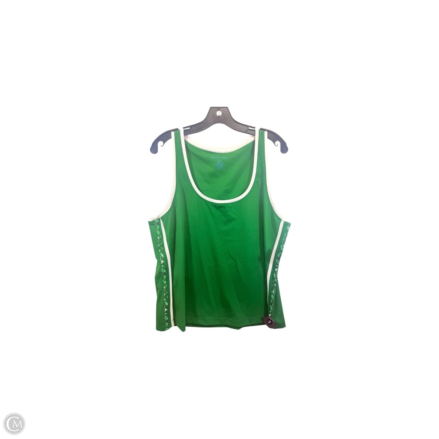Athletic Tank Top By Draper James In Green & White, Size: Xxl