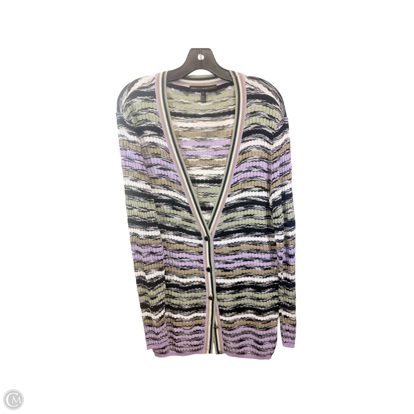 Cardigan By White House Black Market In Green & Purple, Size: Xl