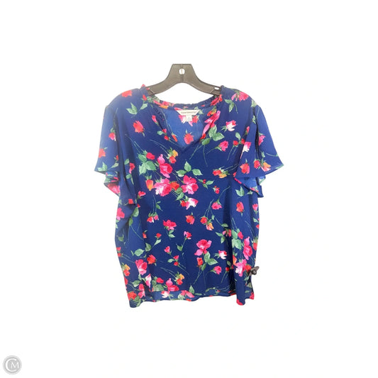 Top Short Sleeve By Counterparts In Floral Print, Size: Xl