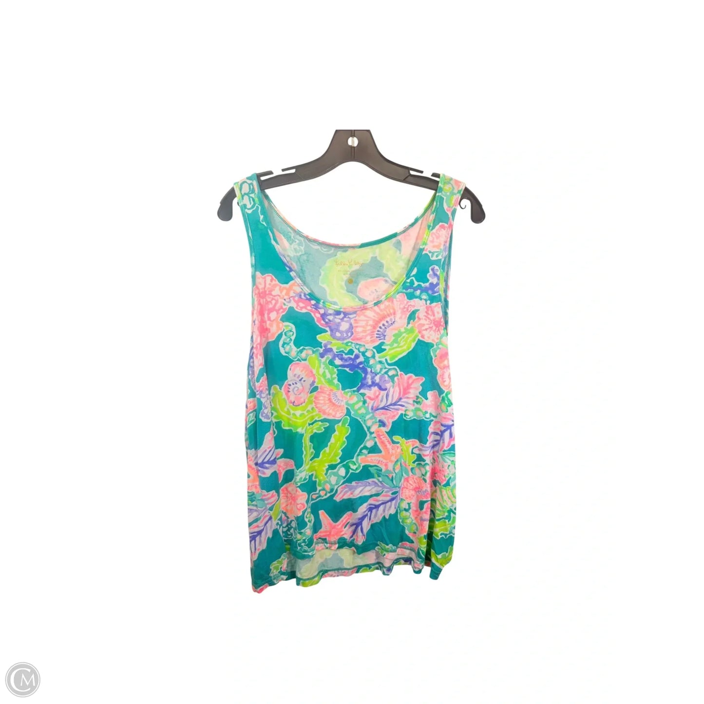 Top Sleeveless Designer By Lilly Pulitzer In Green & Pink, Size: Xl