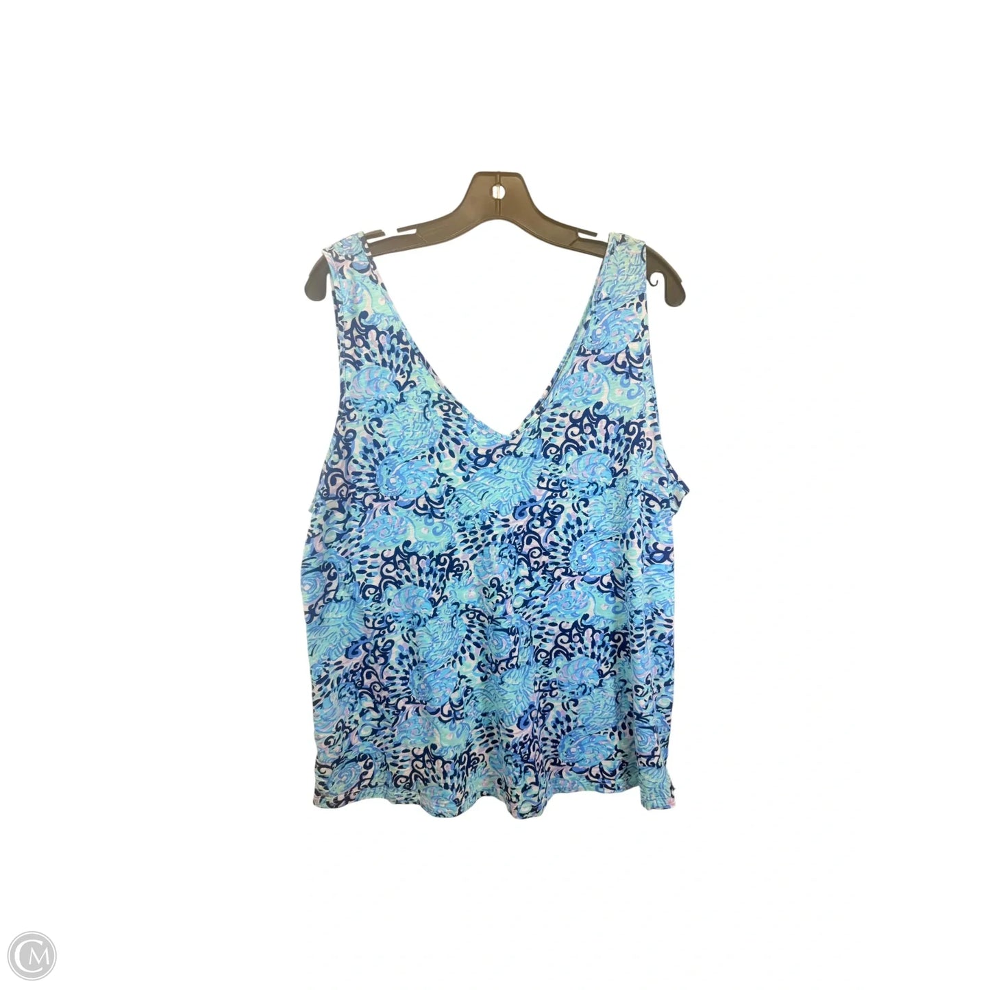 Top Sleeveless Designer By Lilly Pulitzer In Blue & Purple, Size: Xl