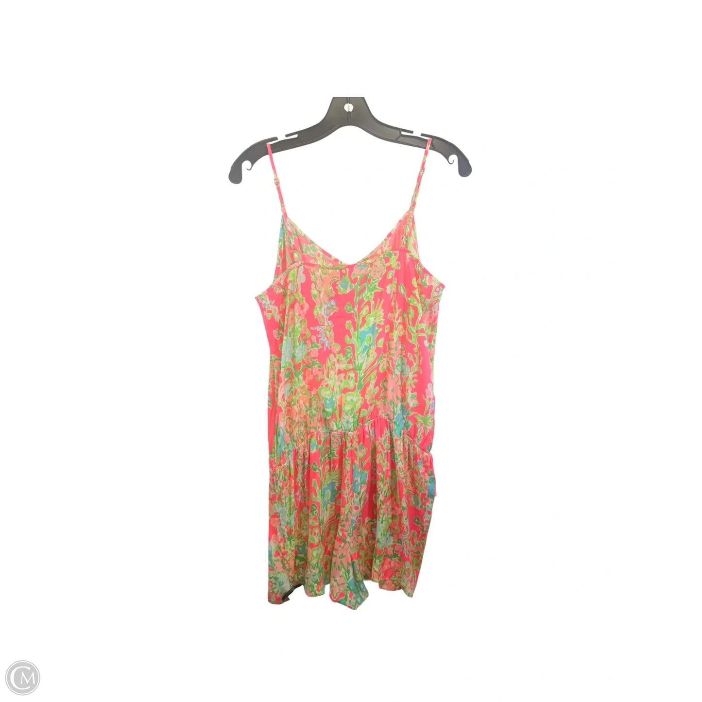 Romper Designer By Lilly Pulitzer In Green & Pink, Size: M