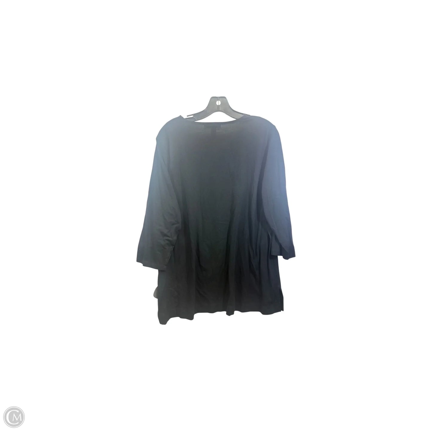 Top 3/4 Sleeve Basic By Lauren By Ralph Lauren In Black, Size: 1x