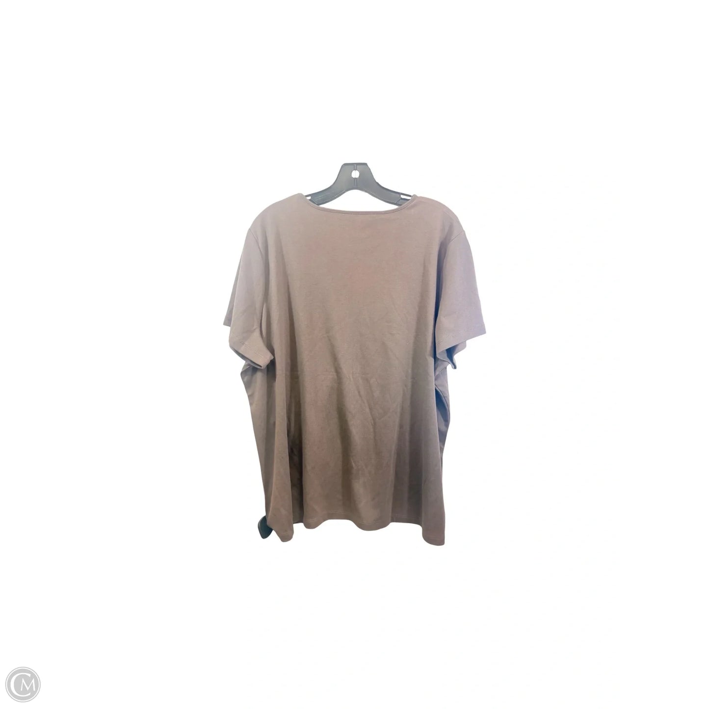 Top Short Sleeve Basic By Croft And Barrow In Brown, Size: 2x