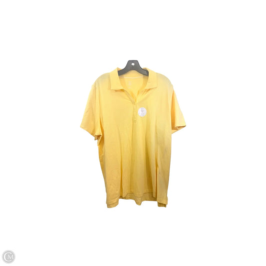Top Short Sleeve By Croft And Barrow In Yellow, Size: 2x