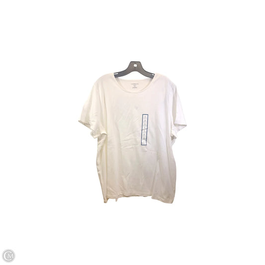 Top Short Sleeve Basic By Croft And Barrow In White, Size: 2x