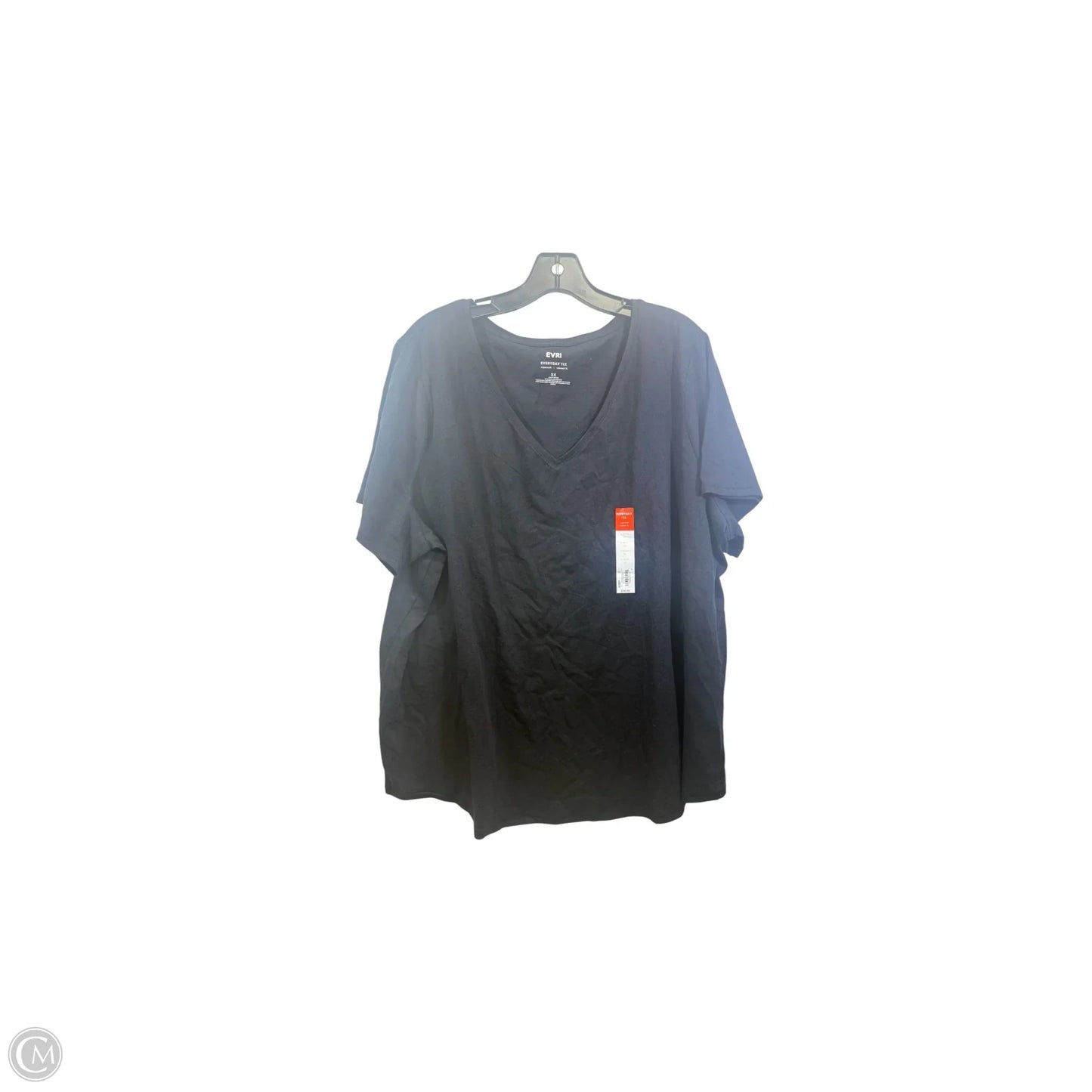 Top Short Sleeve Basic By Evri In Black, Size: 2x