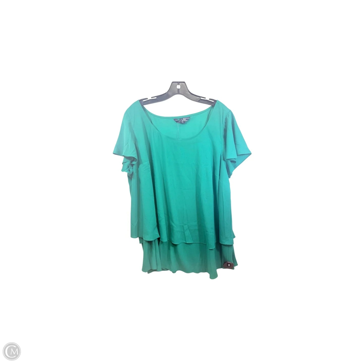 Top Short Sleeve By Lands End In Green, Size: 1x
