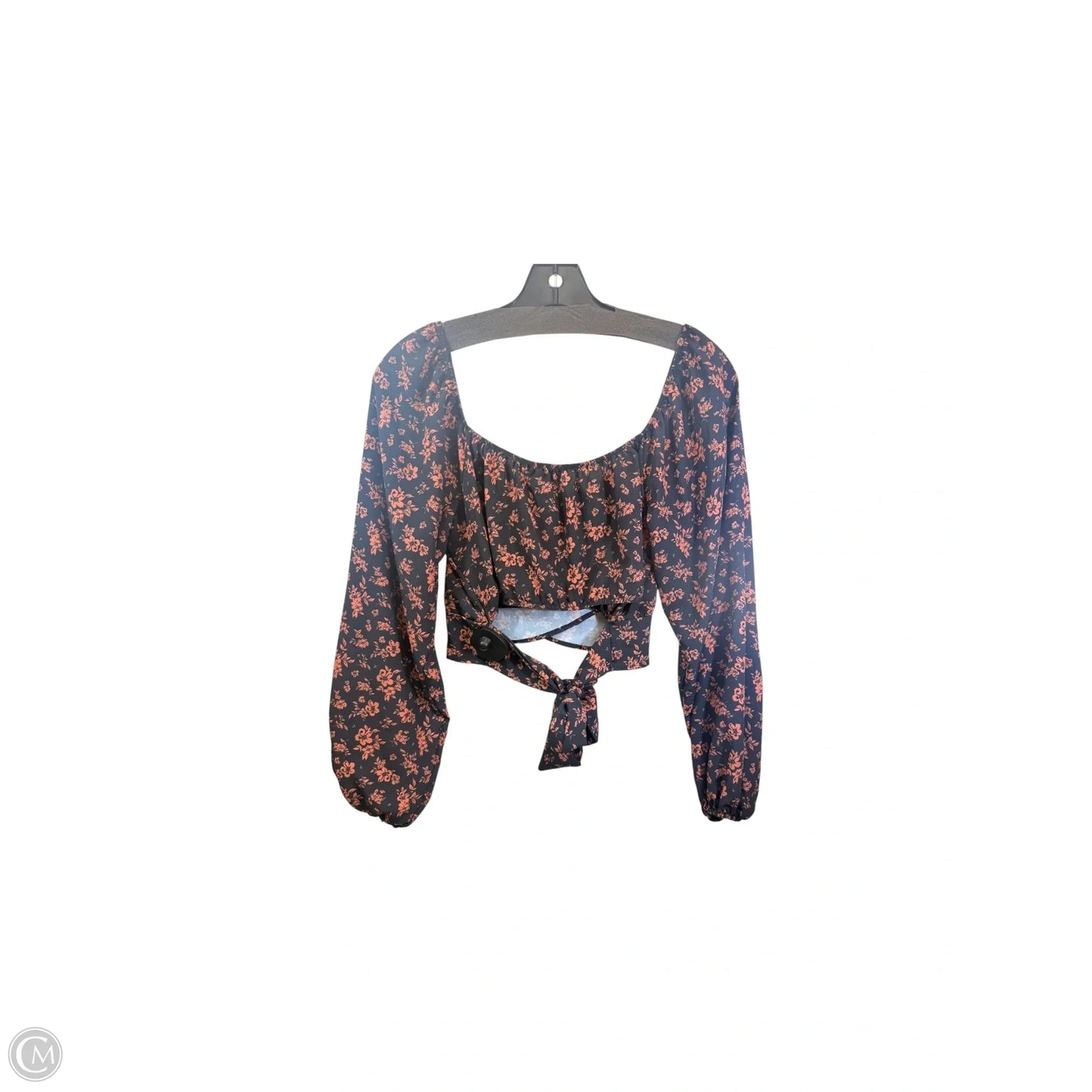 Top Long Sleeve By Originality In Black & Orange, Size: M