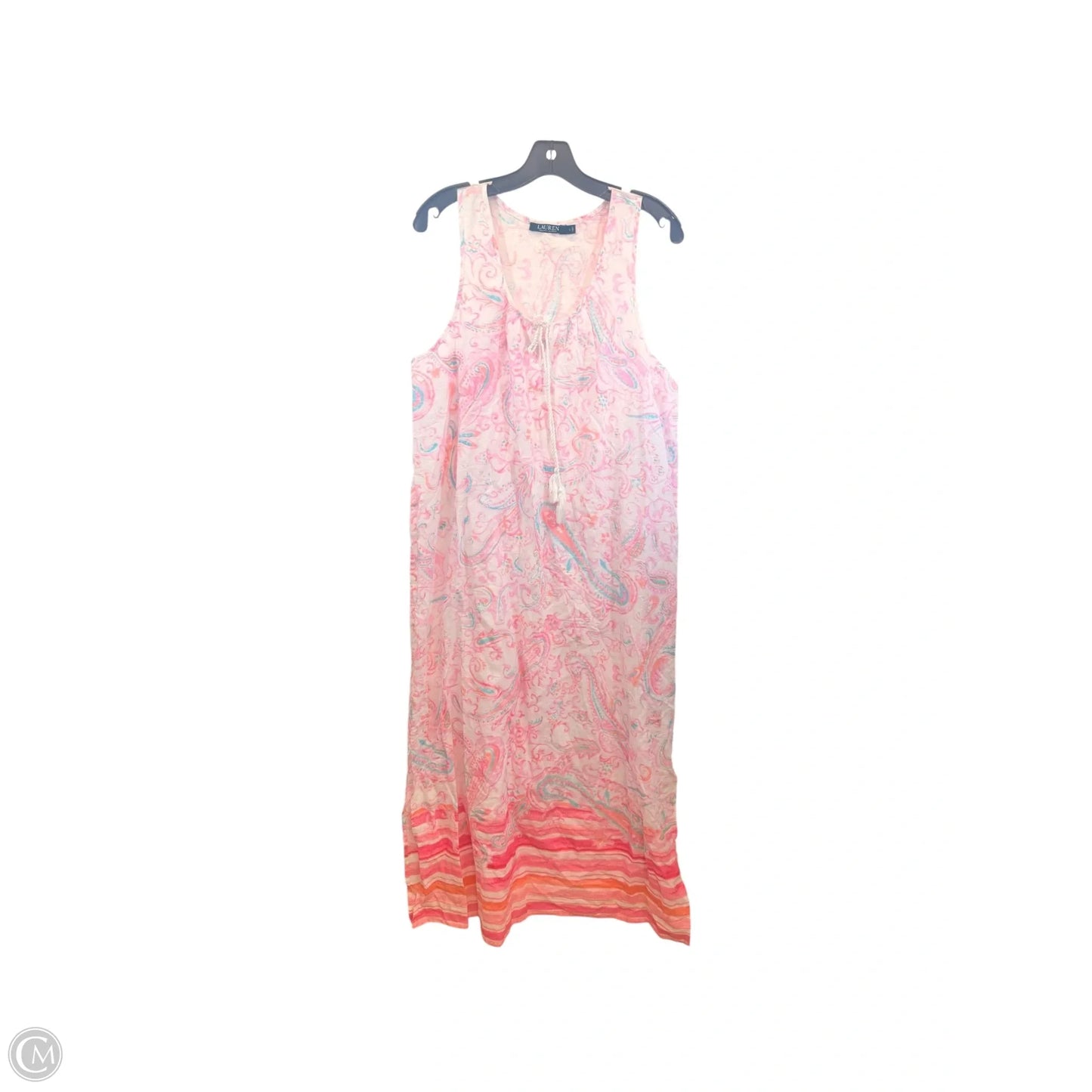 Pajama Pants By Lauren By Ralph Lauren In Blue & Pink, Size: L
