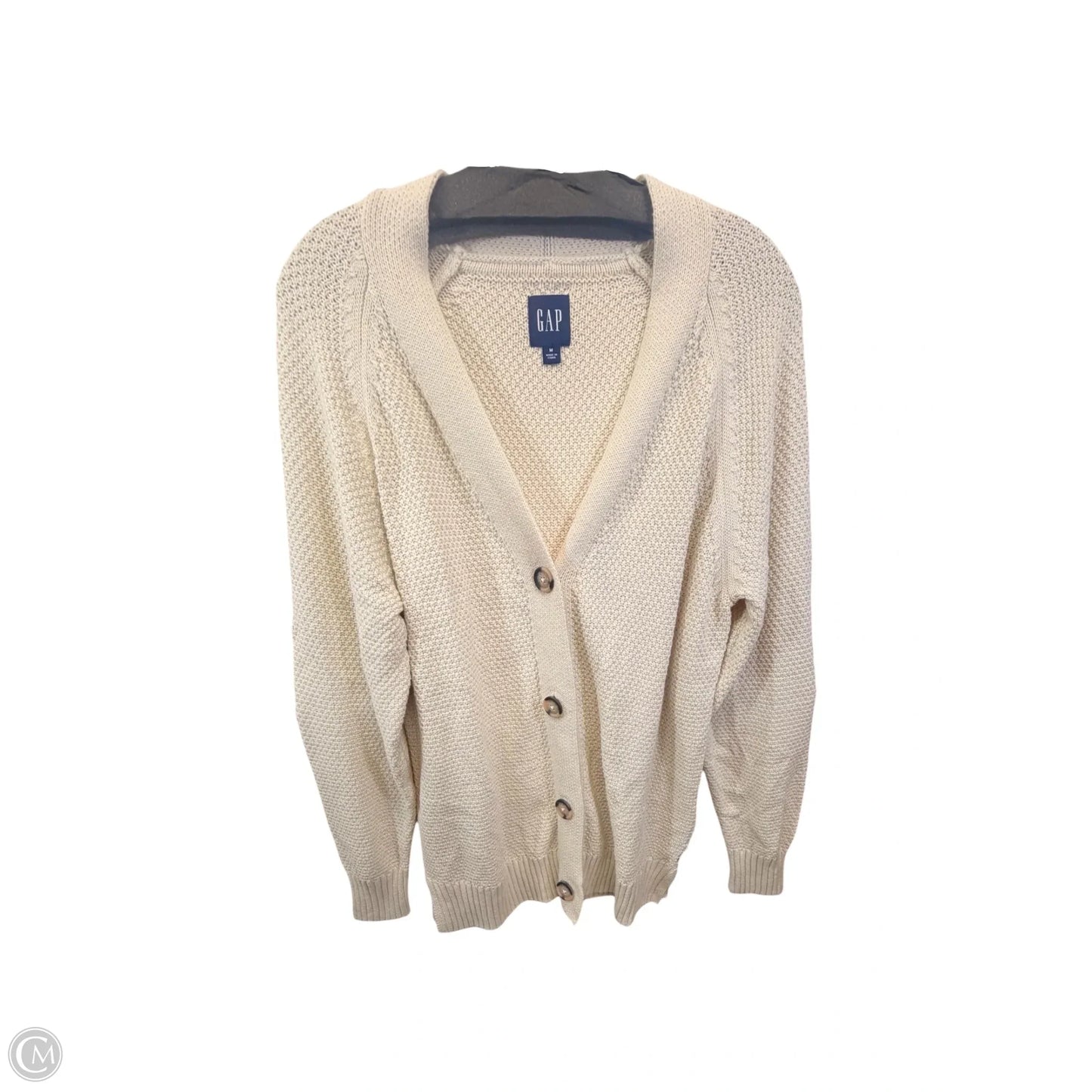 Sweater Cardigan By Gap In Tan, Size: M