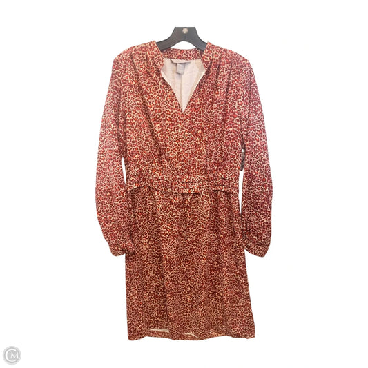 Dress Casual Midi By H&m In Red & Tan, Size: M