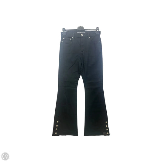 Jeans Flared By Michael By Michael Kors In Black & Silver, Size: 8
