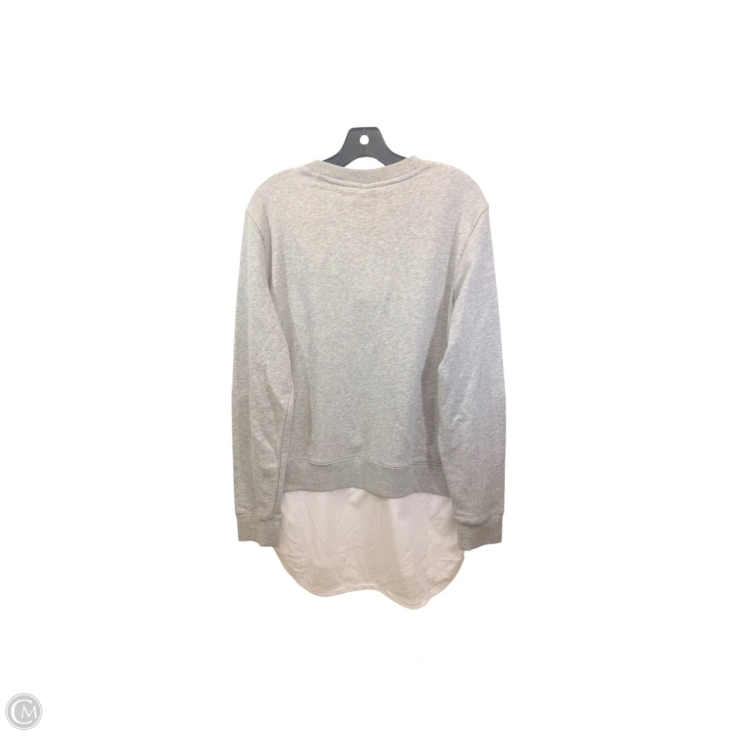 Sweatshirt Crewneck By Adidas In Grey & White, Size: L