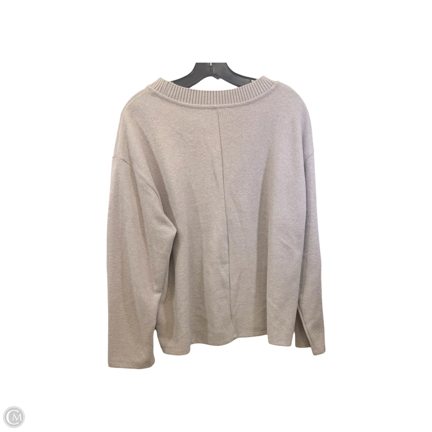 Top Long Sleeve By Workshop In Tan, Size: L