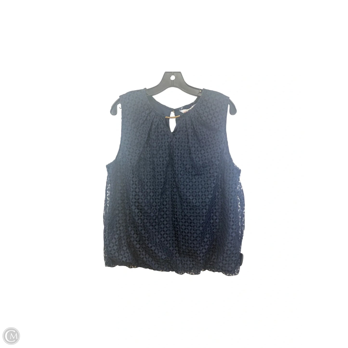Top Sleeveless By Liz Claiborne In Navy, Size: L